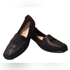 SAS Hope Tassels Slip-On‎ Black Leather Moccasin Loafers in Onyx Size 11 M